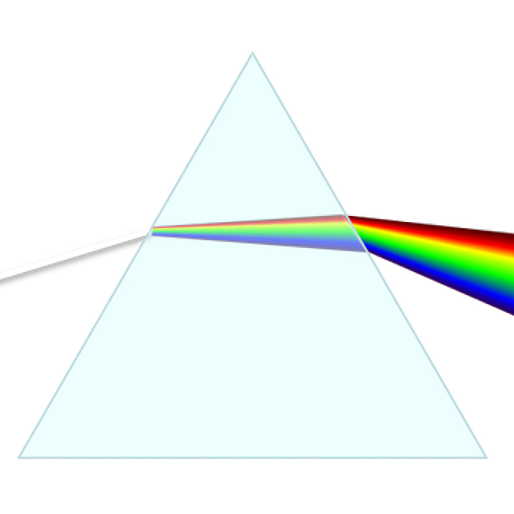 Un triangle de verre - rend visible ce qui est caché dans la lumière blanche